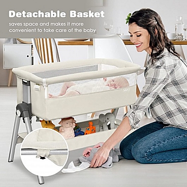 Costway Portable Baby Bedside Sleeper with Adjustable Heights and Angle. View a larger version of this product image.