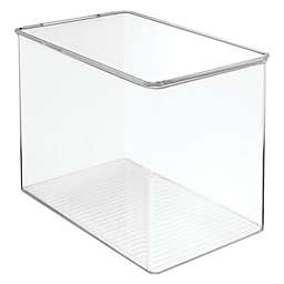 mDesign Plastic Stackable Closet Storage Bin Box with Lid - Clear