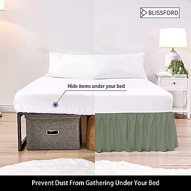 SHOPBEDDING Ruffled Bed Skirt (Twin, Sage) 18 Inch Bed Skirt with Platform, Poly/Cotton Fabric, Available in All Bed Sizes and 14 Colors by BLISSFORD. View a larger version of this product image.
