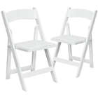 Alternate image 1 for Emma + Oliver 2 Pack White Wood Folding Chair with Vinyl Padded Seat