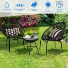 Alternate image 1 for Costway 3PCS Patio Acapulco Furniture Bistro Set with GlassTable-Black