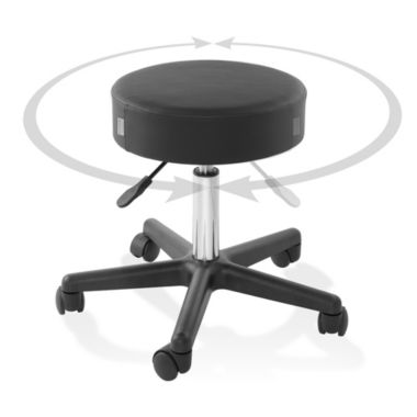 Saloniture Rolling Hydraulic Salon Stool - Adjustable Swivel Chair for Spa, Shop, Salon, Massage, Medical, Work or Office. View a larger version of this product image.