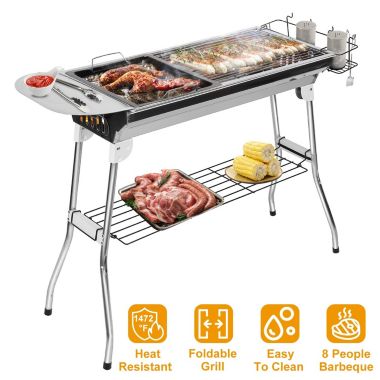 Eggracks By Global Phoenix Foldable BBQ Grill Portable Charcoal Barbeque Grill Stainless. View a larger version of this product image.