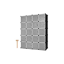 Costway DIY 20 Cube Portable Closet Storage Organizer Clothes Wardrobe Cabinet W/Doors