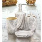 Alternate image 1 for Accent Plus Marble Printed Bath Accessory Set