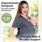 Alternate image 1 for KeaBabies Baby Wraps Carrier, Baby Sling, All in 1 Stretchy Baby Sling Carrier for Infant (Mystic Gray)