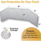 Alternate image 1 for Zone Tech Semi-Truck Sunshade for Windshield and Side Window - Premium Quality Protective Reflective Magic Sunshade Maximum Coverage to Block UV Sun Heat Rays Best for Commercial, Semi & Big Rig Truck