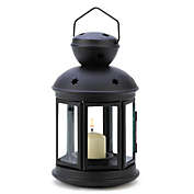 Gallery of Light Round Black Star Cut-Out Candle Lantern - 9.5 inches
