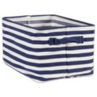 Alternate image 1 for DII Pe Coated Herringbone Woven Cotton Laundry Bin Stripe French Blue Rectangle Large 16X12.5X9.5 Set/2