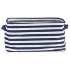 Alternate image 2 for DII Pe Coated Herringbone Woven Cotton Laundry Bin Stripe French Blue Rectangle Large 16X12.5X9.5 Set/2