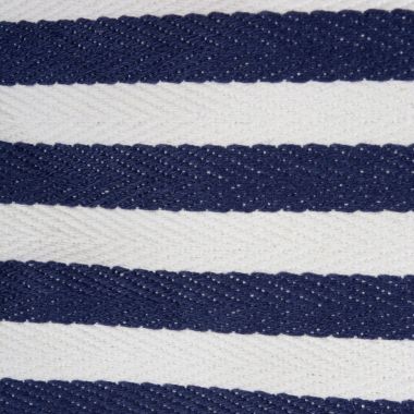 DII Pe Coated Herringbone Woven Cotton Laundry Bin Stripe French Blue Rectangle Large 16X12.5X9.5 Set/2. View a larger version of this product image.