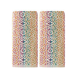 SKL Home Saturday Knight Ltd Rhapsody Bold Colors And An Intricate Pattern Reversible Hand Towel 16x26