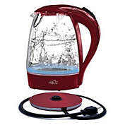 Hauz Blue AGK76R LED Illuminated Red Glass Kettle 7 Cups 1.7 Liters