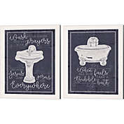 Metaverse Art Wash Your Hands & Bubble Bath by Misty Michelle 12-Inch x 15-Inch Canvas Wall Art (Set of 2)
