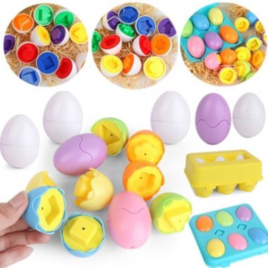 Department Store Color Shape Matching Eggs Basket Stuffers Educational Easter Eggs Set Toy With Egg Holder Early Learning Shapes & Sorting Recognition Puzzle Skills For Toddlers and Kids. View a larger version of this product image.