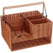 KOVOT Poly-Wicker Tabletop Cutlery Organizer   Woven Polypropylene   Measures 13.5" x 11" x 7.5"