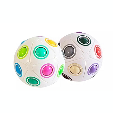 2 pcs Rainbow Magic Ball Color-Matching Puzzle Game Fidget Toy Stress Reliever 