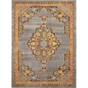 Nourison Passionate PST01 Gray/Orange/Yellow Indoor Area Rug - 8'9 x 11'9