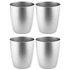 Alternate image 2 for mDesign Round Metal Trash Can Wastebasket, Garbage Container, 4 Pack