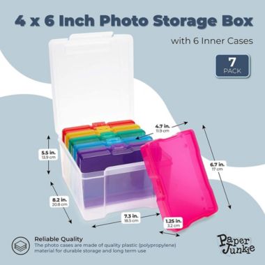 Paper Junkie 4 x 6 Inch Photo Storage Box with 6 Inner Cases (7 Pieces). View a larger version of this product image.
