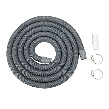 sourcing map 10ft Wash Machine Drain Hose Extension Hose with Connector with 2 Hose Clamps Portable Wash Machine Dishwasher Discharge Drain Hose Replacement 