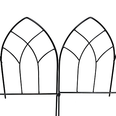 Sunnydaze Outdoor Lawn and Garden Metal Narbonne Style Decorative Border Fence Panel Set - 9&#39; - Black - 5pk. View a larger version of this product image.