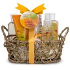 Alternate image 0 for Freida and Joe Woven Basket Mango-Pear Fragrance Bath & Body Set