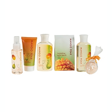 Freida and Joe Woven Basket Mango-Pear Fragrance Bath & Body Set. View a larger version of this product image.