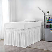 Byourbed Ruffled Dorm Sized Bed Skirt 32" Drop (Wrap Around) Twin XL - White