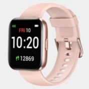 Letsfit IW1 Smartwatch Fitness Tracker with Blood Oxygen Saturation & Heart Rate Monitor, IP68 Waterproof Cardio For iPhone and Android - Pink