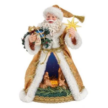 Fabriche Nativity Santa Light Up Battery Operated Figurine 11.5 Inch JEL1201. View a larger version of this product image.