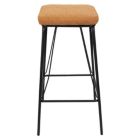 Alternate image 2 for LeisureMod Millard Leather Bar Stool With Metal Frame - Light Brown
