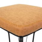 Alternate image 3 for LeisureMod Millard Leather Bar Stool With Metal Frame - Light Brown