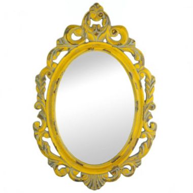 Accent Plus Vintage Hannah Yellow Mirror. View a larger version of this product image.