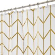 mDesign Chevron Print - Easy Care Fabric Shower Curtain