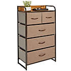 Alternate image 1 for mDesign Tall Dresser Storage Chest, 5 Fabric Drawers
