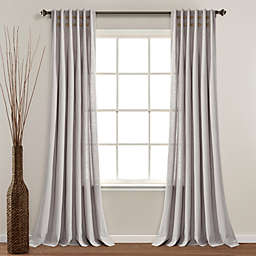 Linen Button Pinched Pleat Window Curtain Panel Single Light Gray 40x84