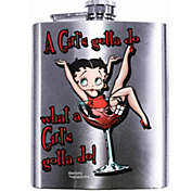 Spoontiques Betty Boop A Girl&#39;s Gotta Do What a Girl&#39;s Gotta Do Silver Flask