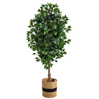 Nearly Natural 6' Ficus Artificial Tree in Decorative Planter. View a larger version of this product image.