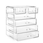 Alternate image 1 for Casafield Acrylic Cosmetic Makeup Organizer & Jewelry Storage Display Case - 4 Large, 2 Small Drawer Set - Clear