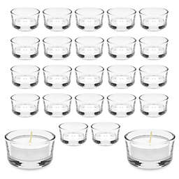 Juvale Glass Tealight Candle Holder (Set of 24) for Wedding Tea Light Centerpieces, Decorations