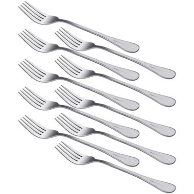 Unique Bargains Stainless Steel Forks 10 Pieces Salad Dinner Fork, Table Fork Cutlery Silverware with Professional Design for Noodle, 7 Inch Tableware Dinnerware for Dessert Eating Cooking. View a larger version of this product image.