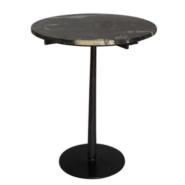 BIDK Home 23.5" Black Distressed Finish Round End Table. View a larger version of this product image.