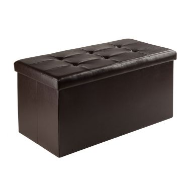Winsome Ashford Ottoman With Storage Faux Leather. View a larger version of this product image.