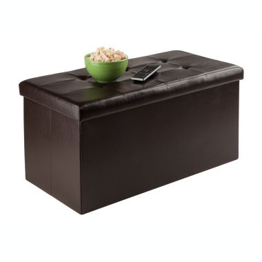 Winsome Ashford Ottoman With Storage Faux Leather. View a larger version of this product image.