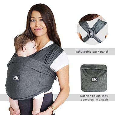 Baby K&#39;tan Pre-Wrapped Ready To Wear Baby Carrier  Active Heather Black Yoga L. View a larger version of this product image.