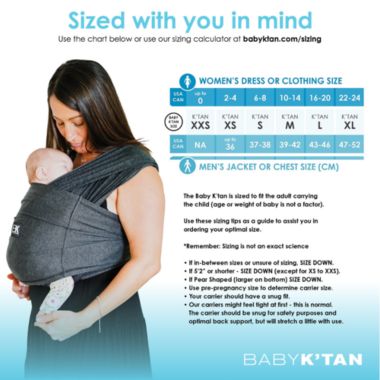 Baby K&#39;tan Pre-Wrapped Ready To Wear Baby Carrier  Active Heather Black Yoga L. View a larger version of this product image.