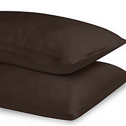 SHOPBEDDING Kimspun Silk Pillowcase for Hair and Skin, 19 Momme 100% Mulberry Silk Pillowcase Standard, Chocolate, with Envelope Style Closure