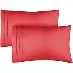 CGK Unlimited Soft Microfiber Pillowcase Set of 2 - King - Red