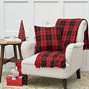 C&F Home 18" x 18" Red Black Plaid Decor Decoration Christmas Throw Pillow for Sofa Couch or Bed